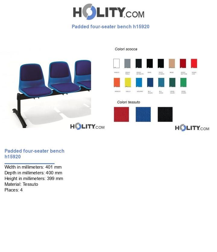Padded four-seater bench h15920