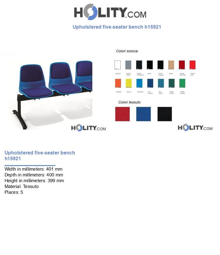 Upholstered five-seater bench h15921