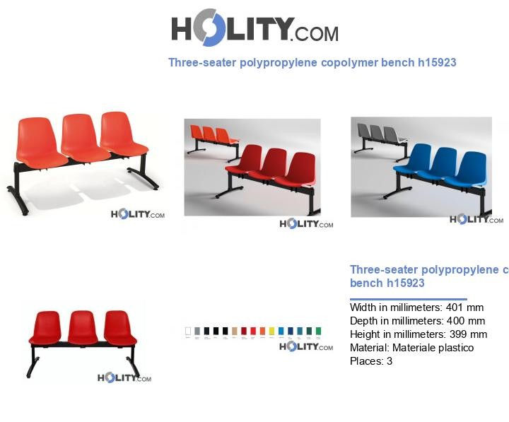 Three-seater polypropylene copolymer bench h15923