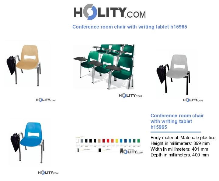 Conference room chair with writing tablet h15965