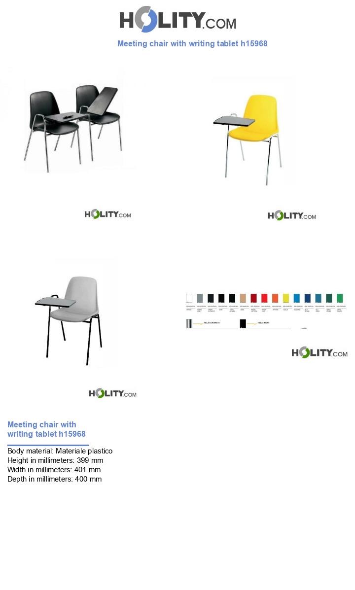Meeting chair with writing tablet h15968