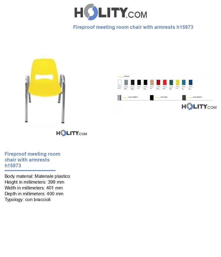 Fireproof meeting room chair with armrests h15973