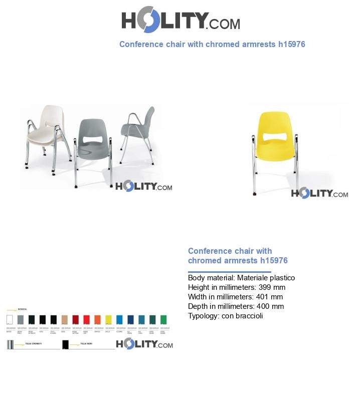 Conference chair with chromed armrests h15976