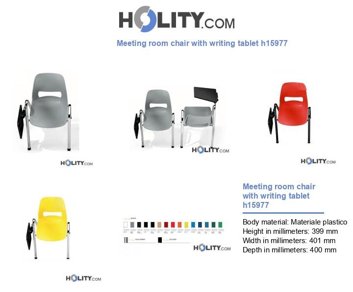 Meeting room chair with writing tablet h15977
