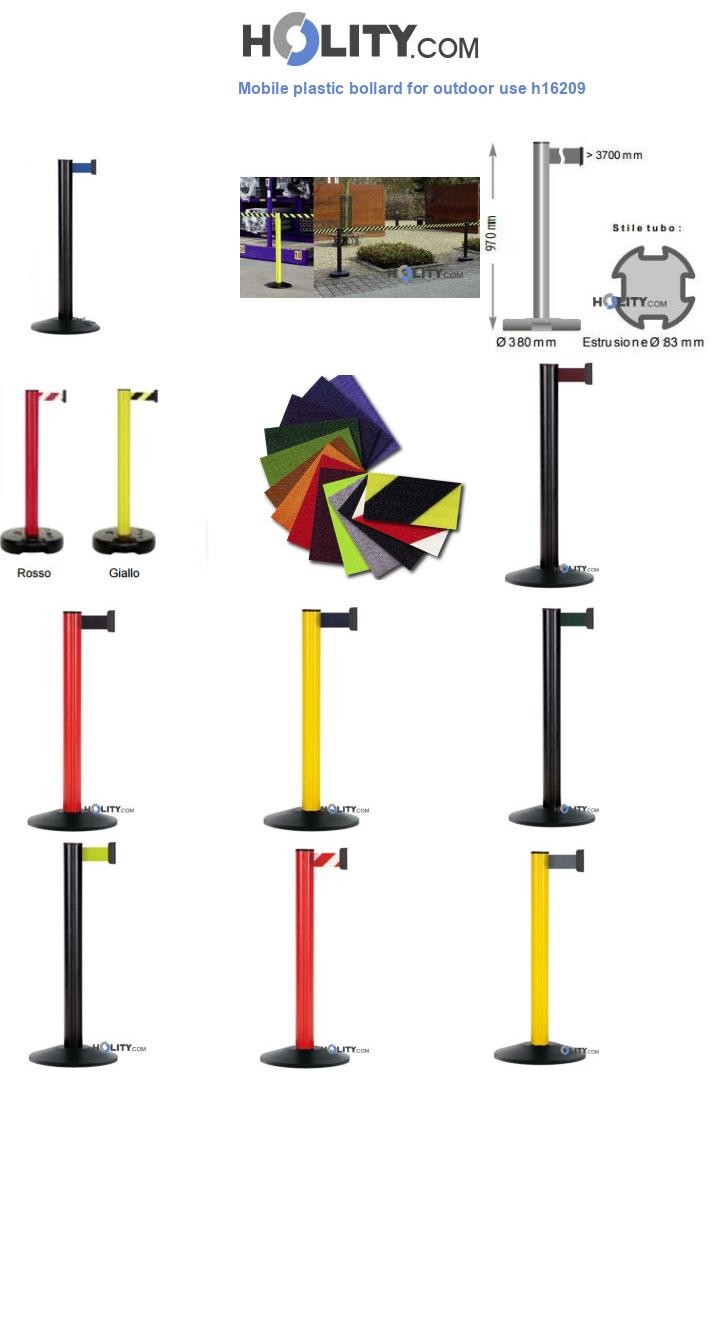 Mobile plastic bollard for outdoor use h16209