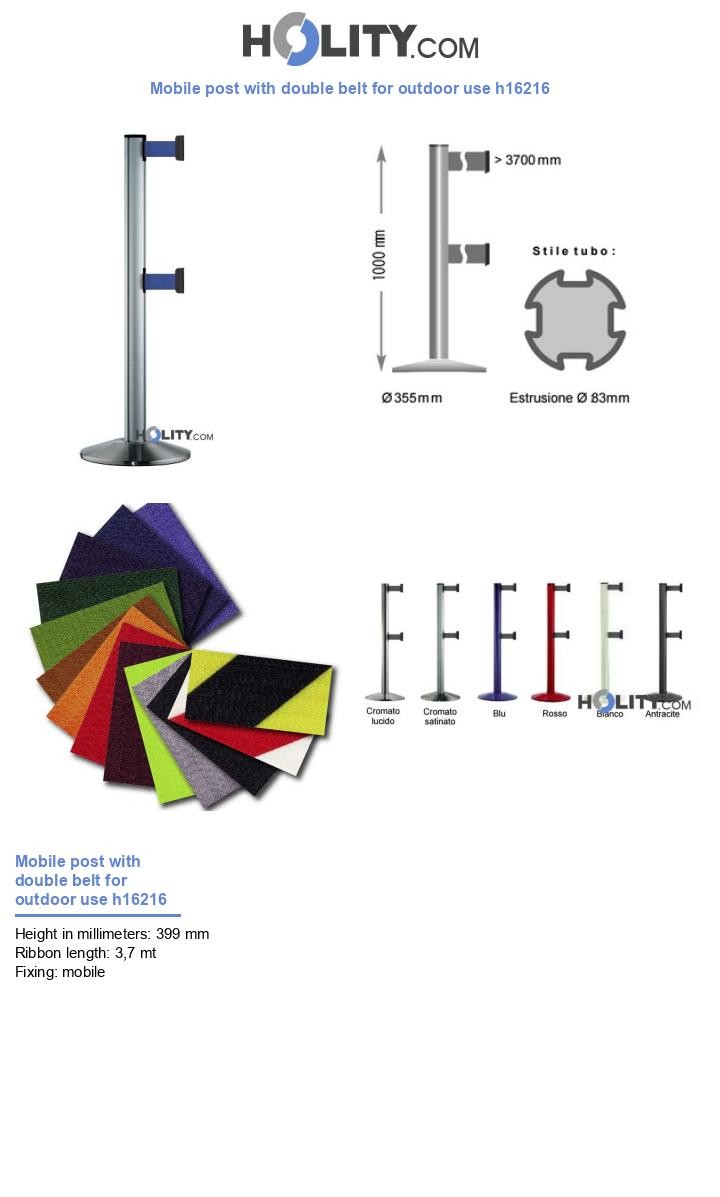 Mobile post with double belt for outdoor use h16216