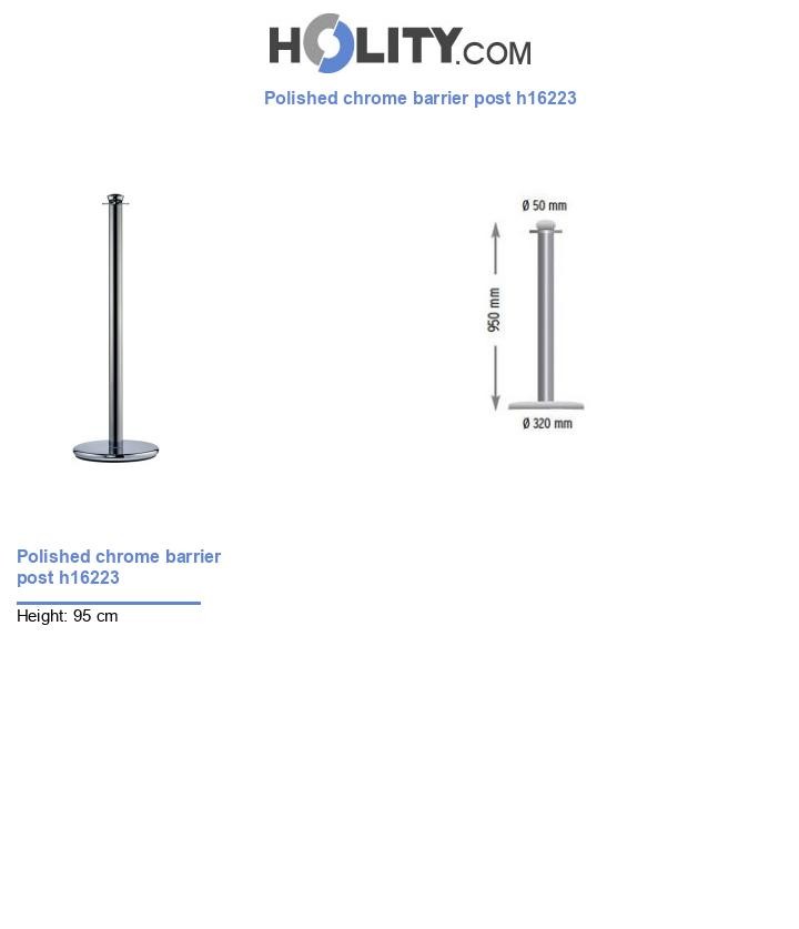 Polished chrome barrier post h16223
