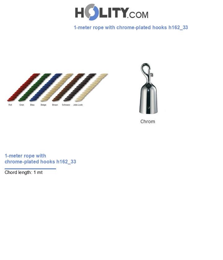1-meter rope with chrome-plated hooks h162_33