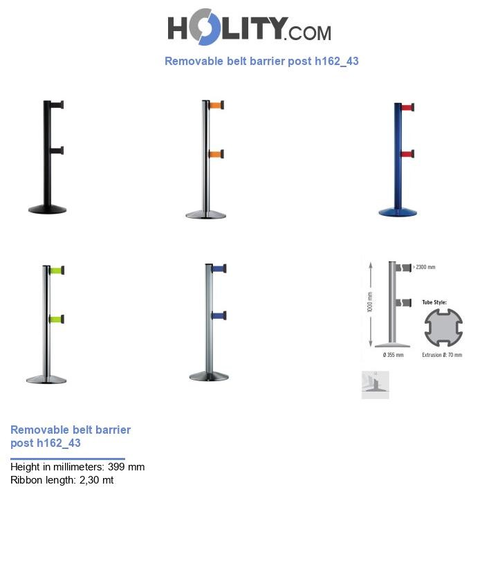 Removable belt barrier post h162_43