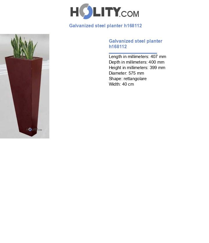 Galvanized steel planter h168112