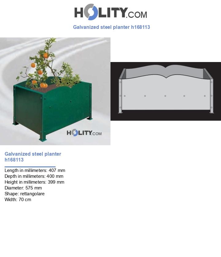 Galvanized steel planter h168113
