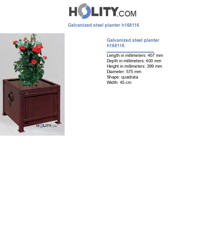 Galvanized steel planter h168116