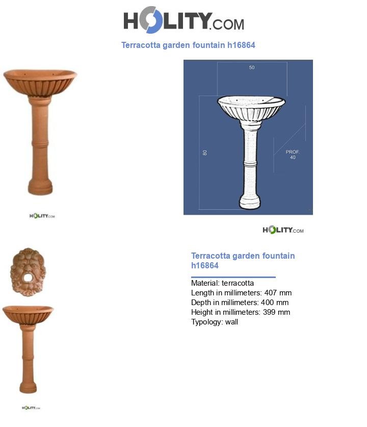 Terracotta garden fountain h16864