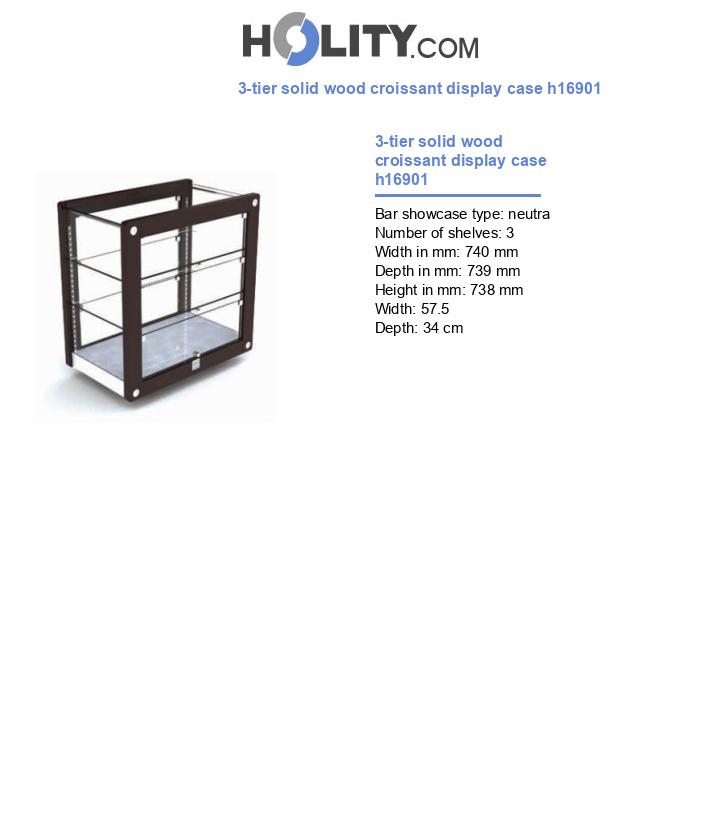 3-tier solid wood croissant display case h16901