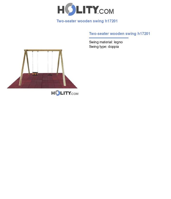 Two-seater wooden swing h17201