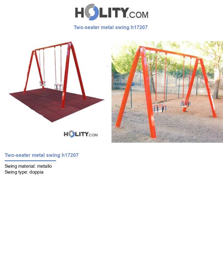 Two-seater metal swing h17207