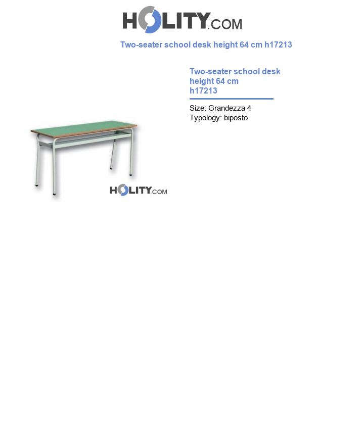 Two-seater school desk height 64 cm h17213