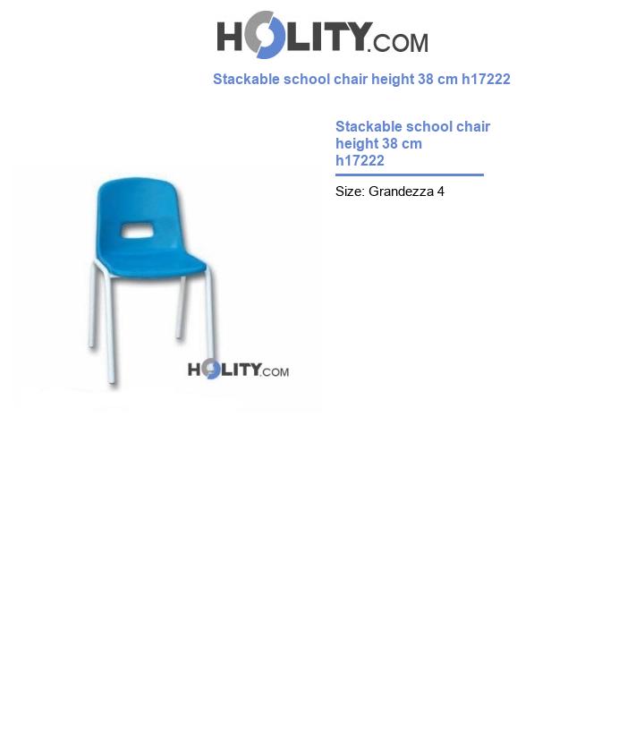 Stackable school chair height 38 cm h17222