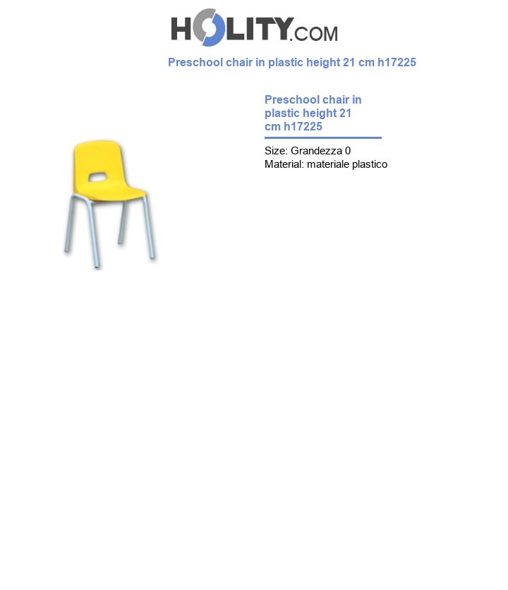 Preschool chair in plastic height 21 cm h17225