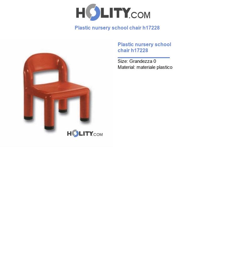 Plastic nursery school chair h17228