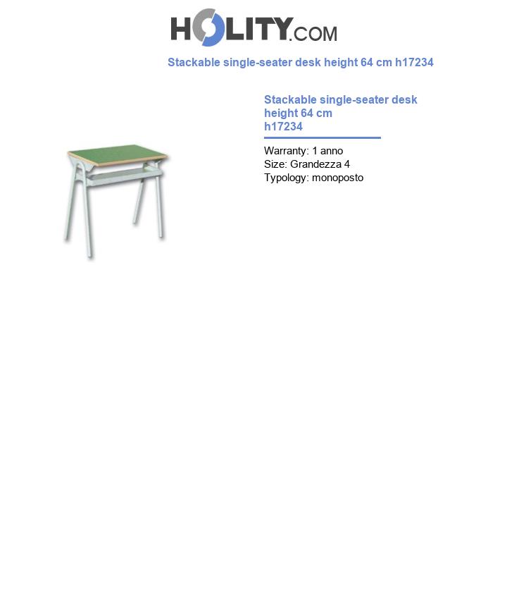 Stackable single-seater desk height 64 cm h17234