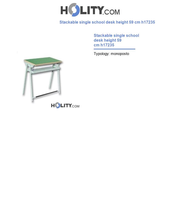 Stackable single school desk height 59 cm h17235