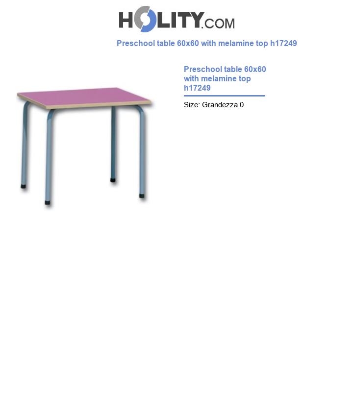 Preschool table 60x60 with melamine top h17249