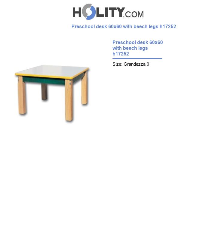Preschool desk 60x60 with beech legs h17252