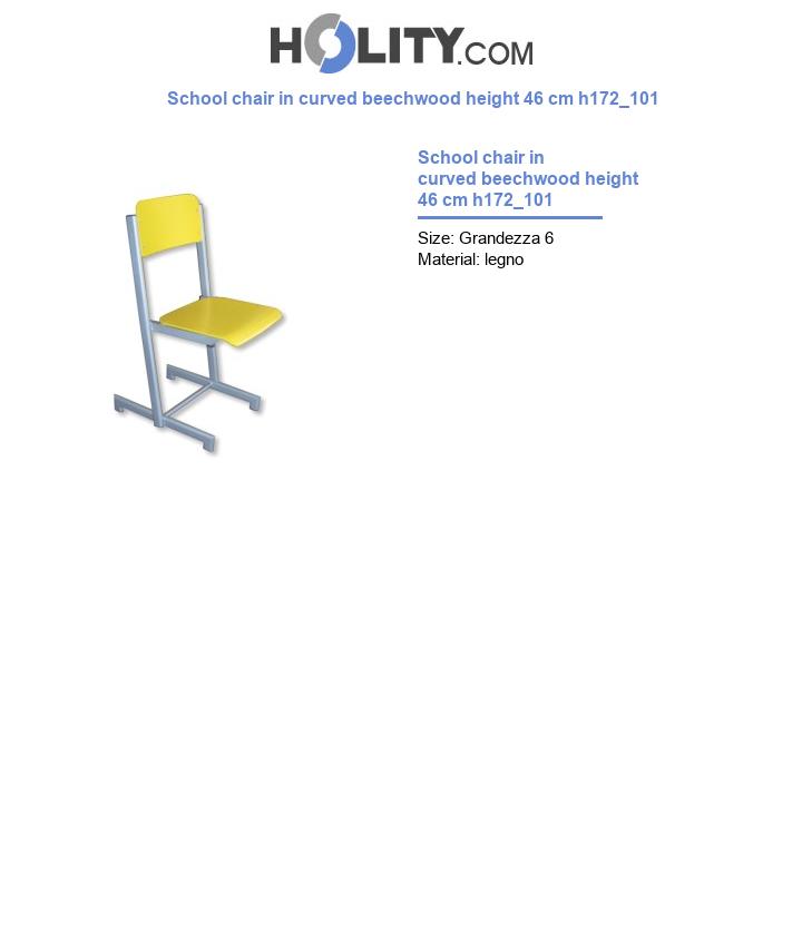 School chair in curved beechwood height 46 cm h172_101