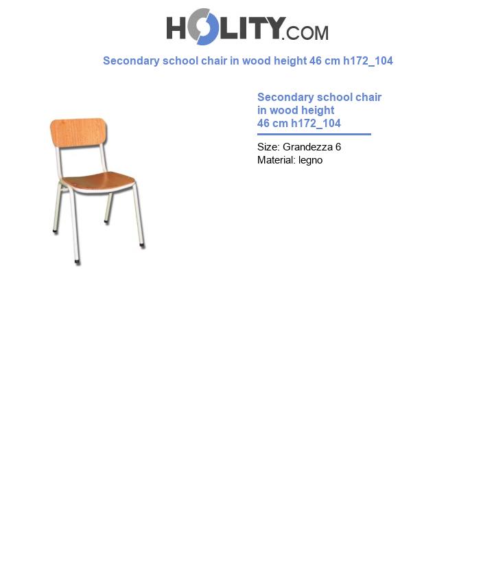Secondary school chair in wood height 46 cm h172_104