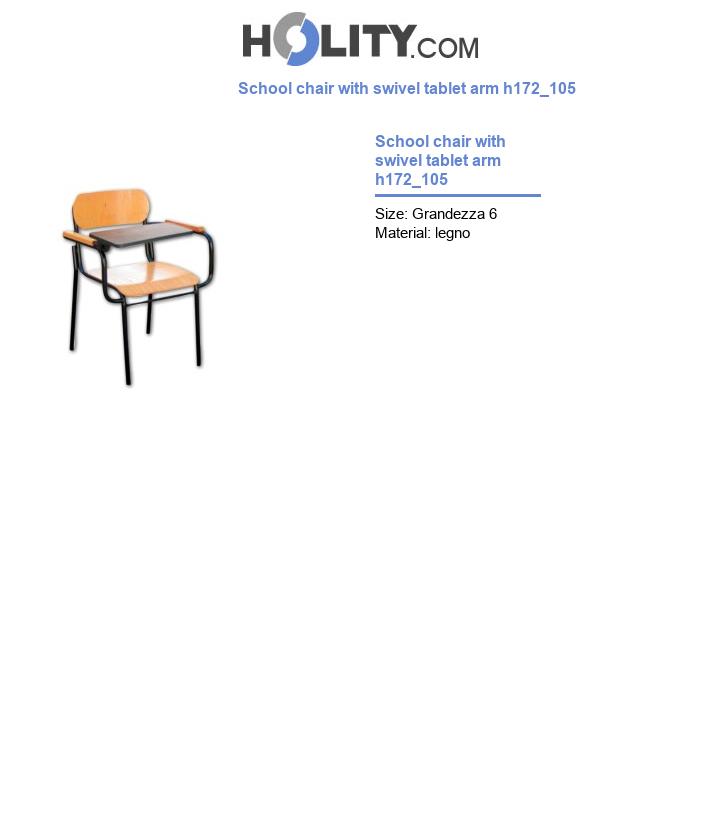 School chair with swivel tablet arm h172_105