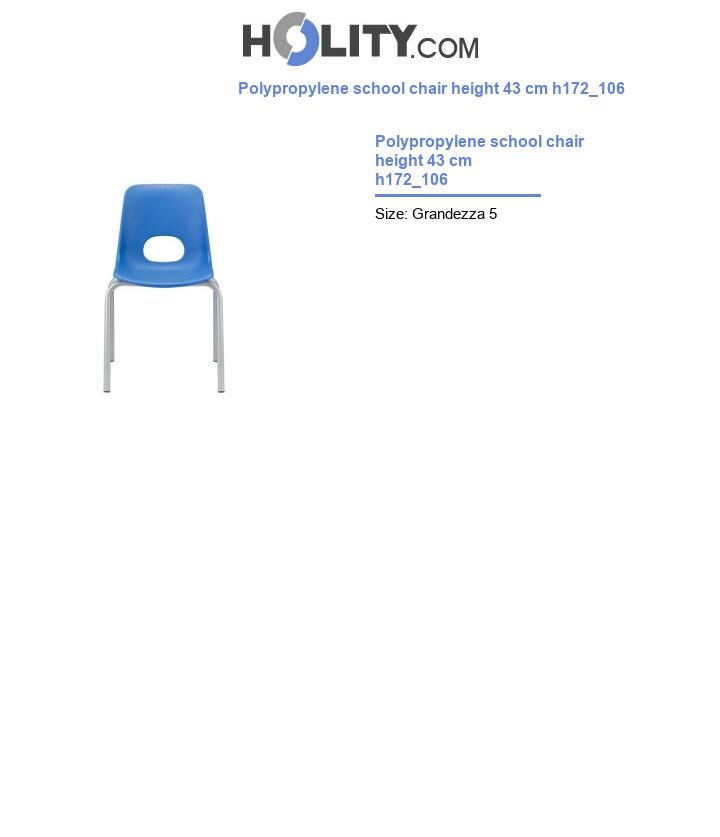 Polypropylene school chair height 43 cm h172_106