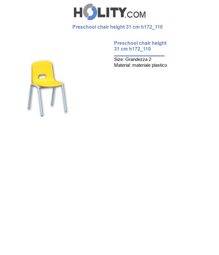 Preschool chair height 31 cm h172_110