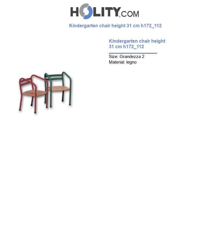 Kindergarten chair height 31 cm h172_112