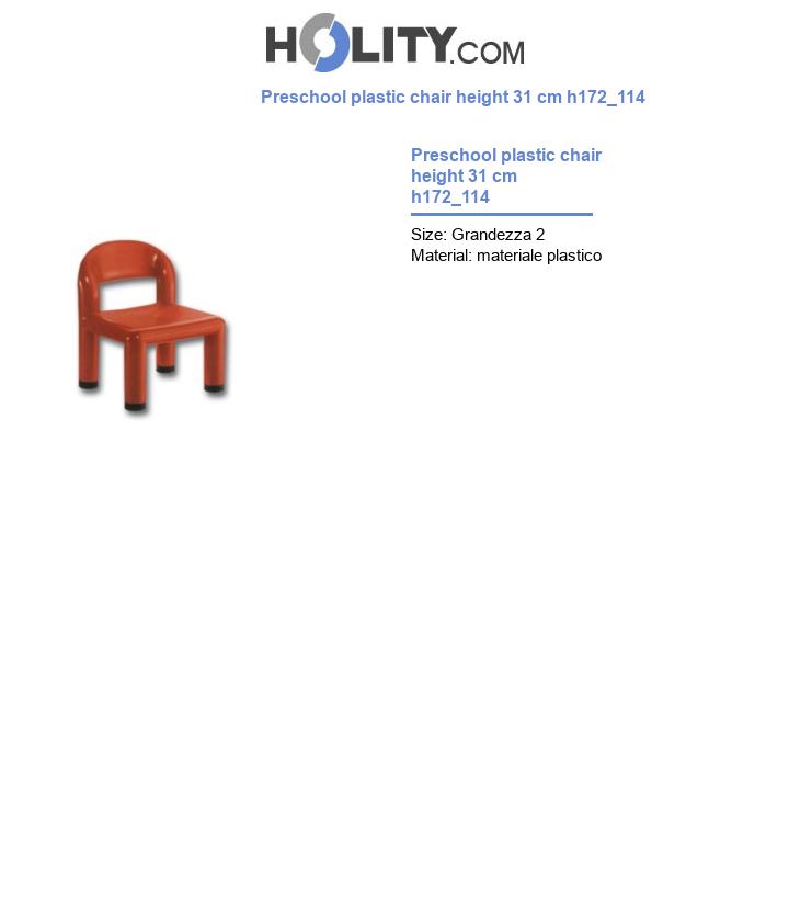 Preschool plastic chair height 31 cm h172_114