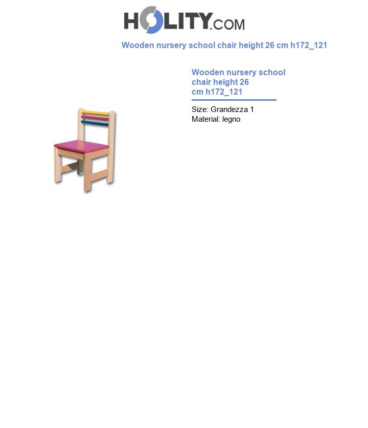 Wooden nursery school chair height 26 cm h172_121