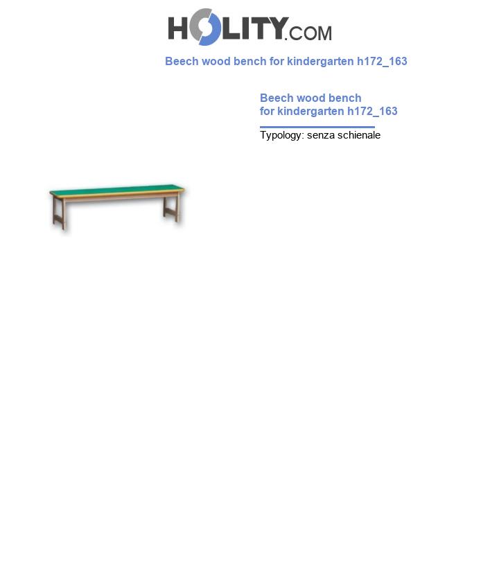 Beech wood bench for kindergarten h172_163