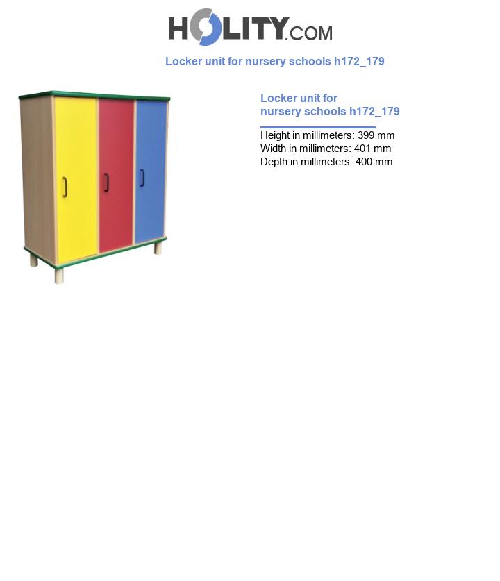 Locker unit for nursery schools h172_179