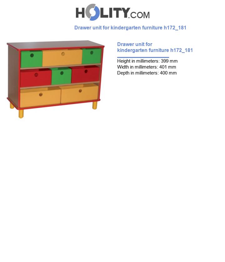 Drawer unit for kindergarten furniture h172_181