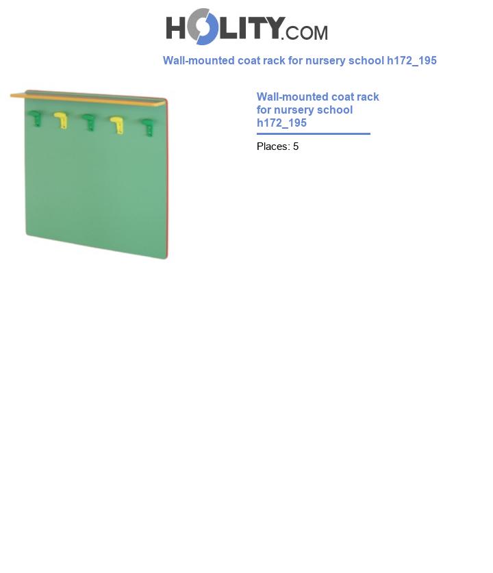 Wall-mounted coat rack for nursery school h172_195