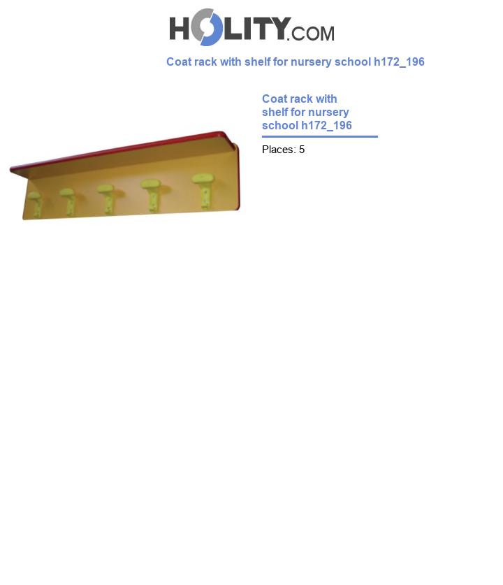 Coat rack with shelf for nursery school h172_196