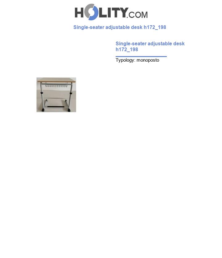 Single-seater adjustable desk h172_198