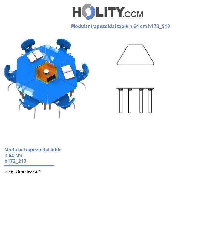Modular trapezoidal table h 64 cm h172_210