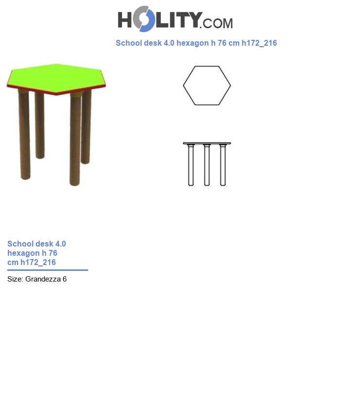 School desk 4.0 hexagon h 76 cm h172_216