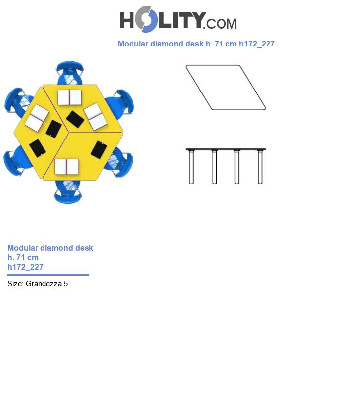 Modular diamond desk h. 71 cm h172_227