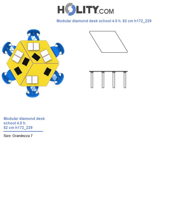 Modular diamond desk school 4.0 h. 82 cm h172_229