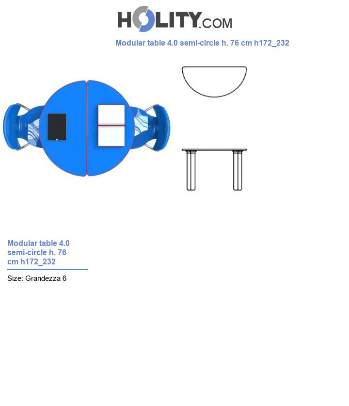 Modular table 4.0 semi-circle h. 76 cm h172_232