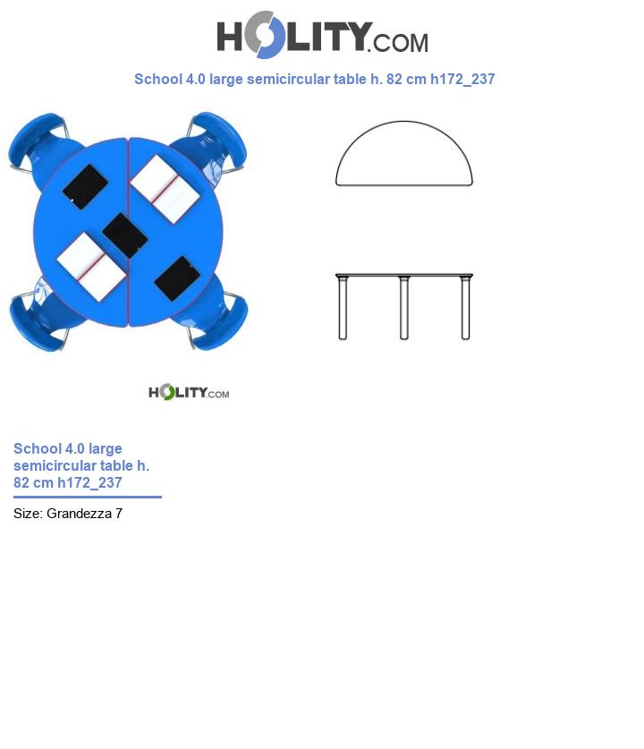 School 4.0 large semicircular table h. 82 cm h172_237