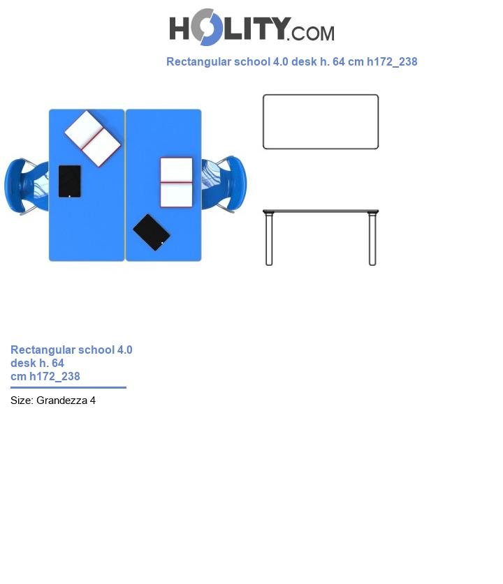 Rectangular school 4.0 desk h. 64 cm h172_238