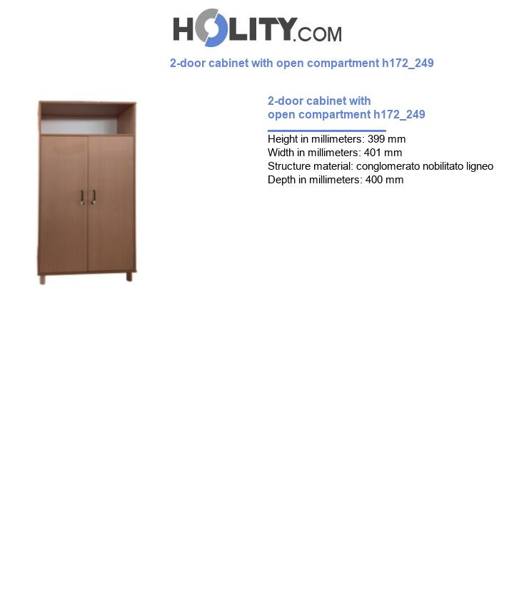 2-door cabinet with open compartment h172_249